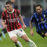 Le doublé pour Luka Jovic pour envoyer le Milan en finale de la Coupe d'Italie. KEYSTONE/AP/Luca Bruno